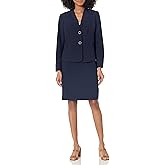 Le Suit Women's Collarless 2 Button Jacket & Slim Skirt