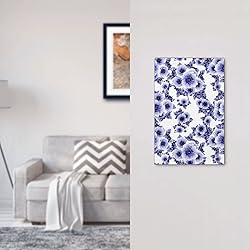 Abstract Blue White Flower 1 Gang Light Swich Cover
