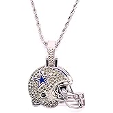 GLD Officially Licensed NFL Sports Team Helmet Pendant - Gold Plated Iced Out Football Necklace Charm