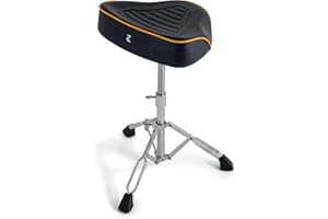 EHWD Premium Motorcycle Drum Throne, Rotatable Stool, Memory Foam Cushion with Anti-Skid Groove, Threaded Height Adjustment with Die-Cast Tripod. Edge Hardware Design NE1M