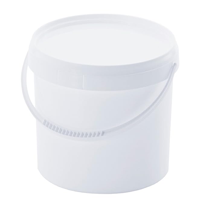 5 Liter Eimer mit Deckel, weiß, stapelbar, mit Lebensmittelfreigabe