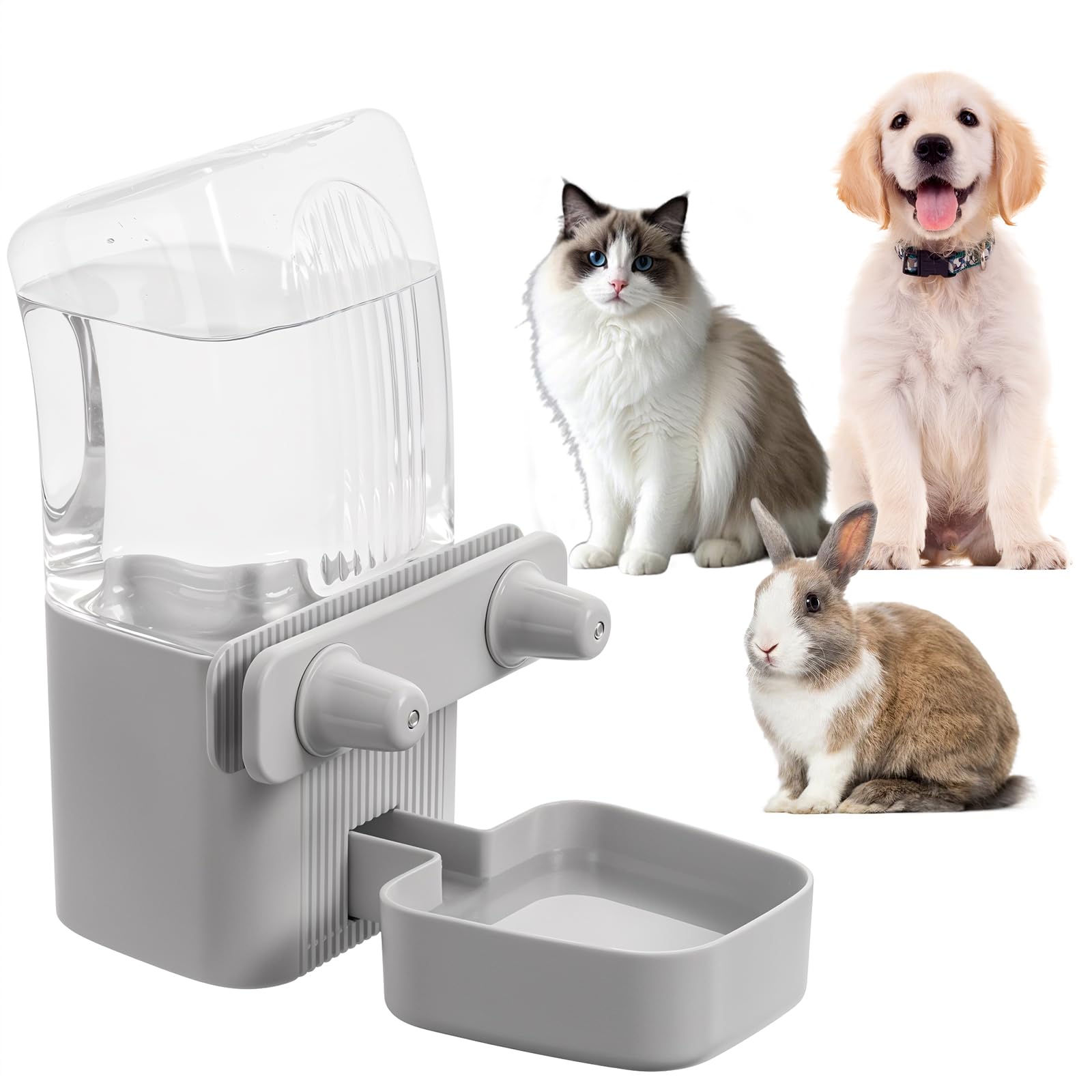 Photo 1 of Kenond 50 oz Rabbit Water Dispenser,Gravity Dog Water Bowl Dispenser for Cage,Auto Water Bottle for Ferret,Cat,Dog and Other Animals, Compatible with Widemouth Cages, Wire Cages and Crates(Gary)