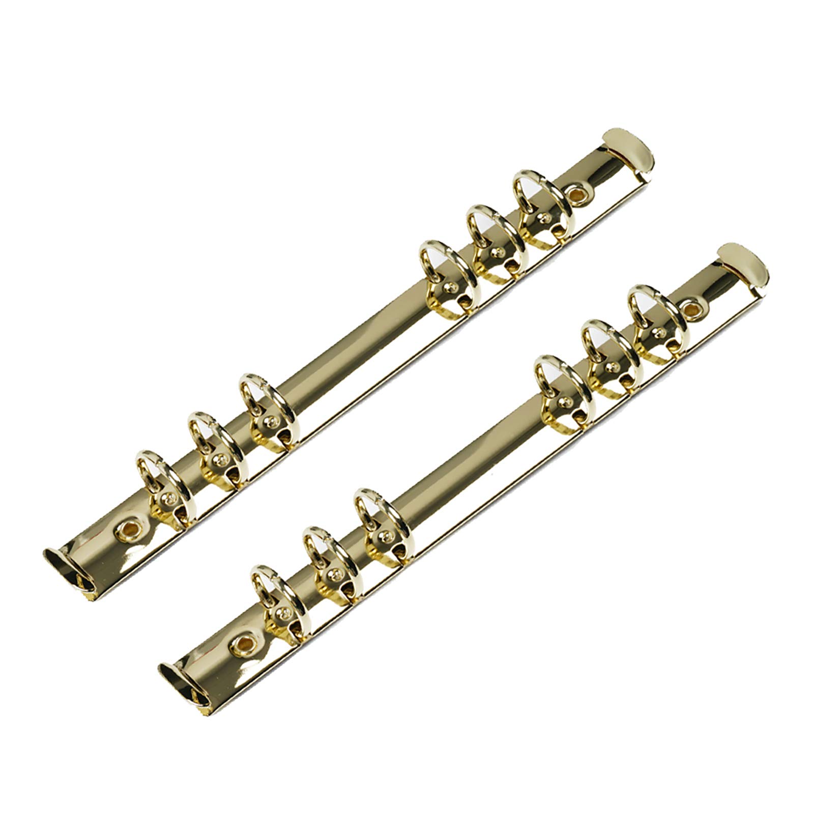 Photo 1 of Moterm 2 Pieces 6-Hole Ring Binder Mechanisms Replacement Kit for Binder Planners (A5 Size, Gold Color, 19mm)