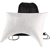 HZYAMZ Mini Travel Neck Pillow, Curved Cotton Fill with Breathable Cover, Lightweight Support for Camping, Backpacking, Flights & Car Travel