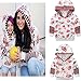 Dress Like Mommy Baby Girls Daughter Mother Matching Rose Floral Cotton Hoodies Outfit Dress Coat (Daughter 2-3 years, multicolored)