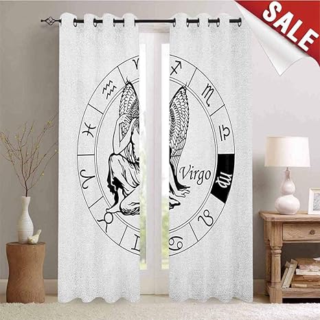 Amazon Com Virgo Window Gromets Curtain Set Drapes For Girls Room