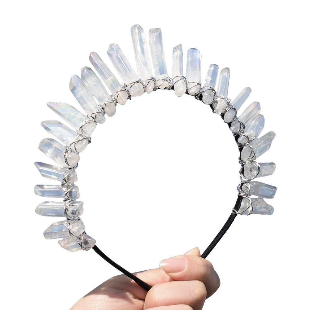 GRACEART Crystal Quartz Tiara Mermaid Crown Headband (Full Crown-01)(Size: One_Size)