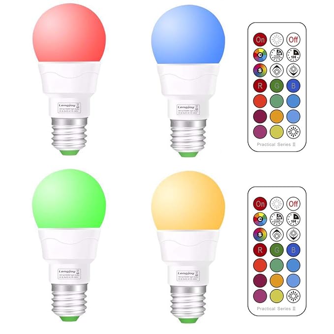 LED RGBW Lampe mit Fernbedienung | e27 farbwechsel led | 3W(ersetzt 20W) Dimmbare Birne mit RGB und Warmweiß(2700 Kelvin) | E
