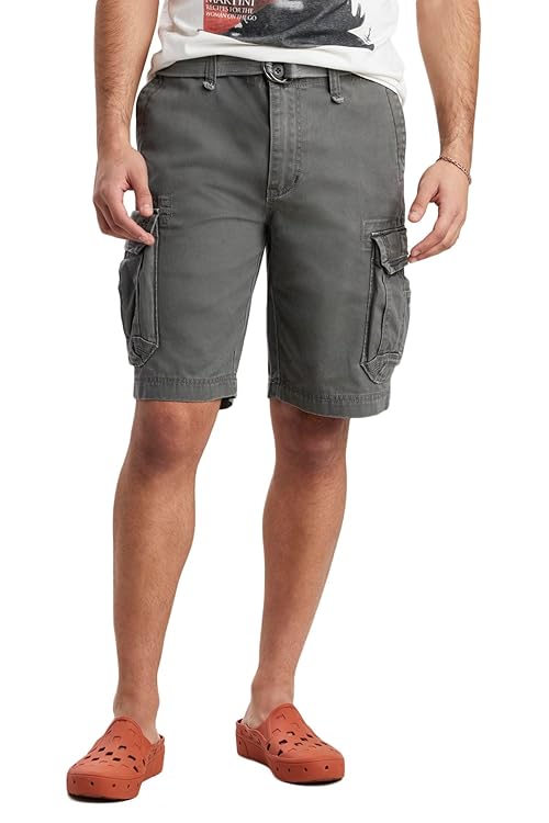 Unionbay mens Survivor Belted Cargo Short - Reg and Big & Tall Sizes,Grey Goose,30