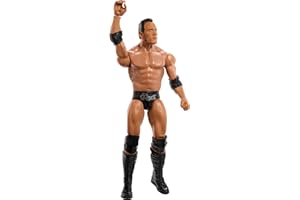 Mattel WWE Action Figure, 6-inch Collectible The Rock with 10 Articulation Points & Life-Like Look