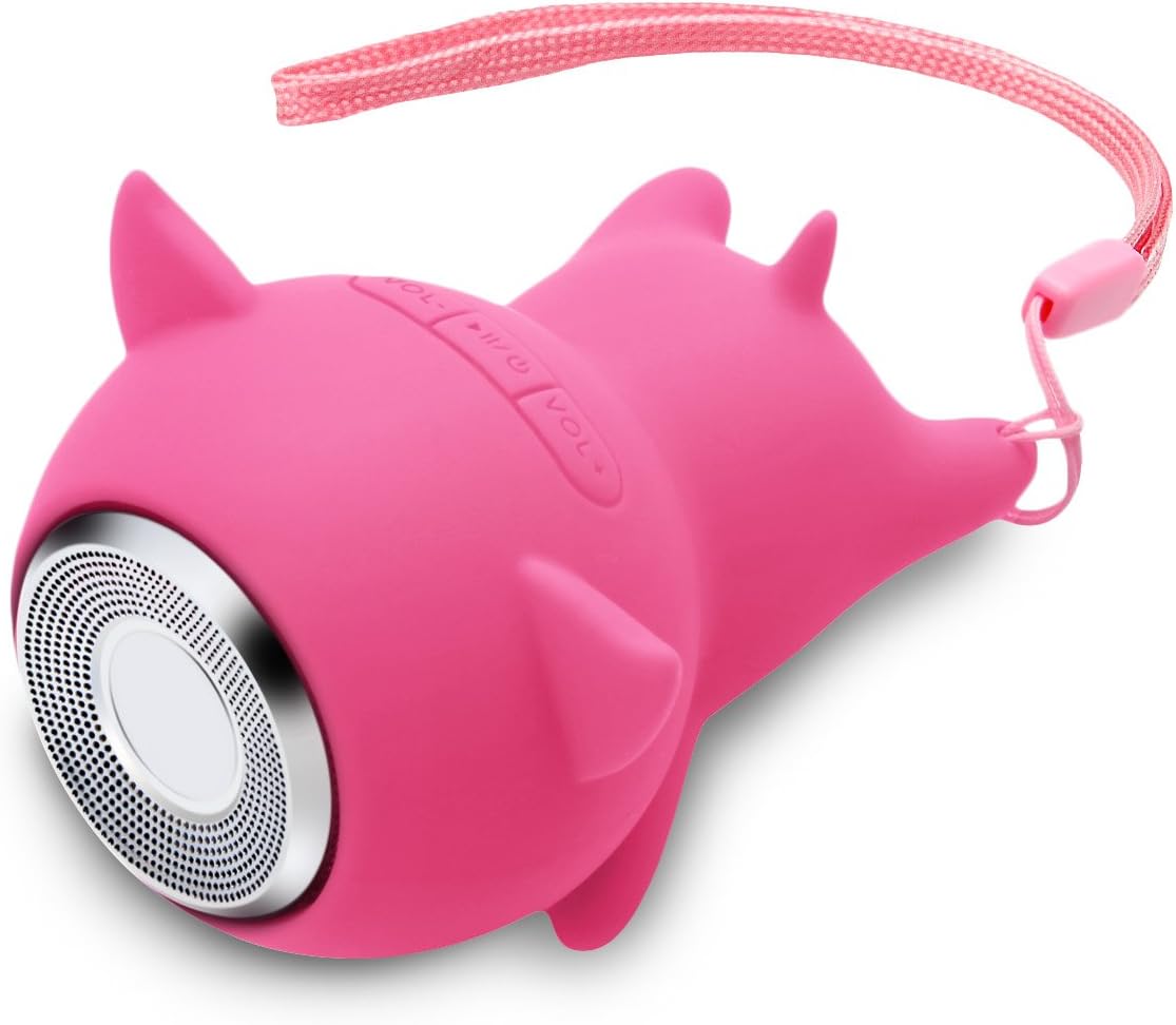 Mini Bluetooth Speaker Votones Shower Waterproof Speaker with Big Sound Rechargerable Battery 3W audio driver Support TF Card for Cellphone Tablets iPad iPod laptops MP3 MP4 Pink