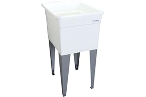 Mustee 21F Lil'Tub Utilatub Laundry Tub Floor Mount, 24-Inch x 18-Inch, White