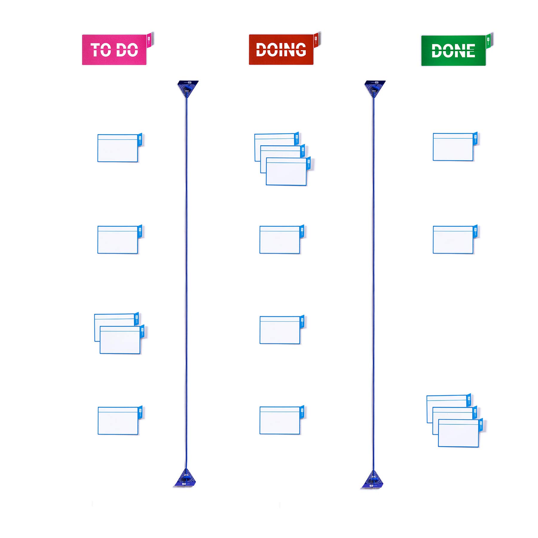 PATboard Scrum Board and Kanban Board - Home Toolset - with nanocups® for Glass - Agile and Scrum Cards for Productivity – Home Office – to do Planning Board