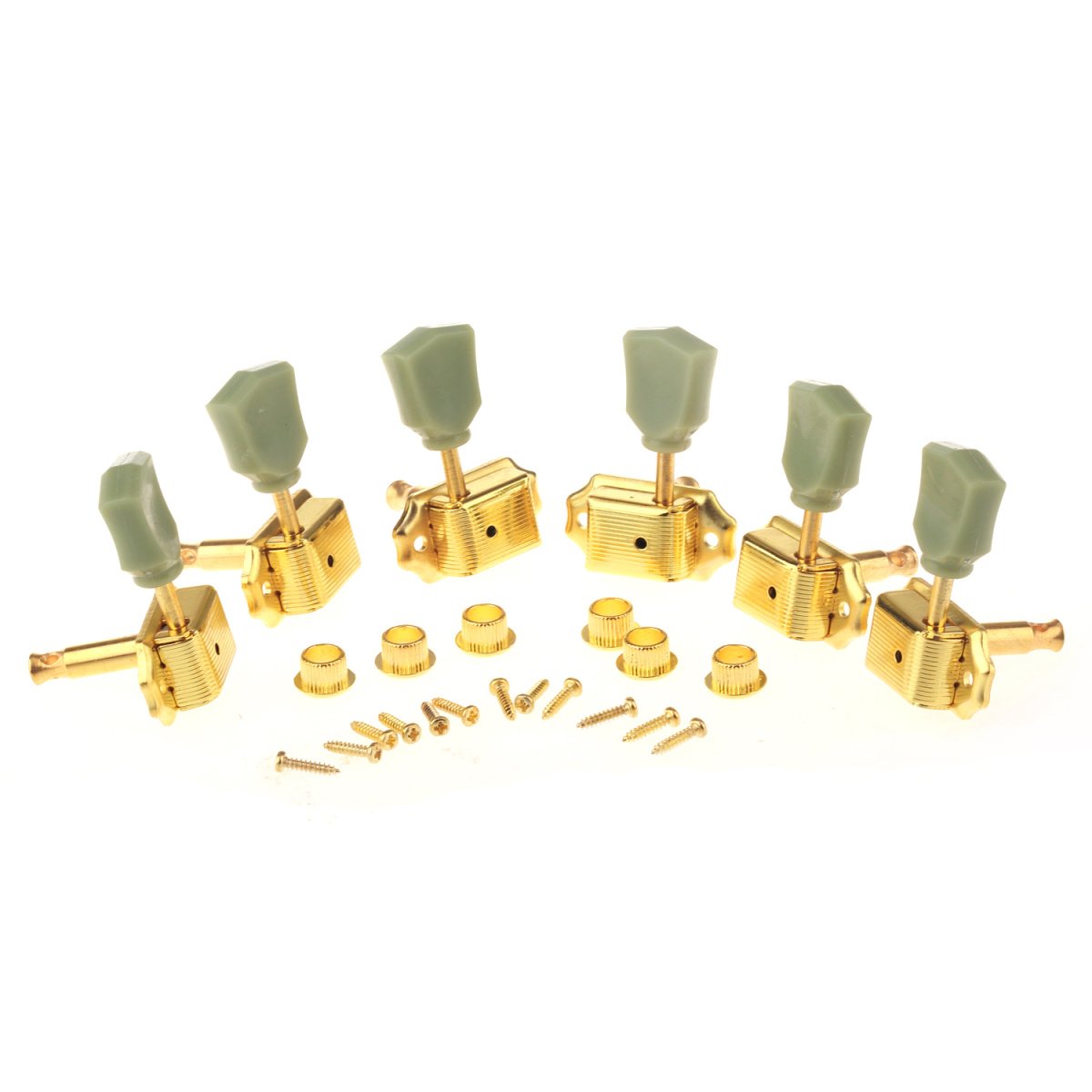 Musiclily 3R3L Vintage Guitar Tuners Machine Heads Tuning Keys Pegs Set for Les Paul Style Electric Acoustic Guitar,Gold