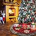 Aiduy Christmas Tree Skirt, 48 Inch Large Buffalo Plaid Christmas Tree Skirt, Rustic Burlap Xmas Tree Skirt with Thick Faux Fur Snowflake