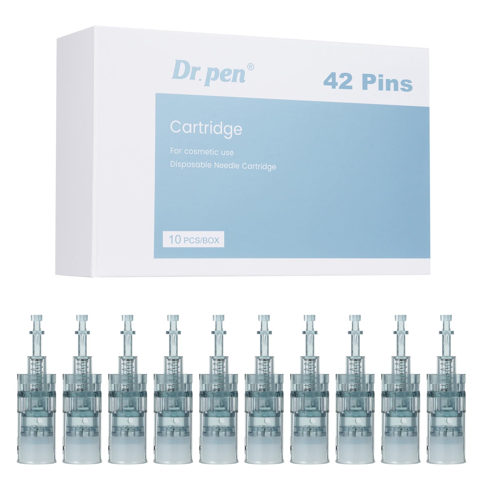 Dr.pen M8/M7S Cartridges 42 Pins, 10Pcs Dr.pen Replacement Cartridges for Microneedling Pen M8/M7S Model, Authentic Disposable Microneedling Cartridges (42 Pins, 10Pcs)