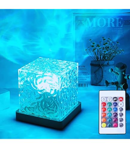 CBDYWVR Projetor de luz Ocean Wave com 16 cores, luminária de cubo