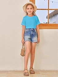 Girls Short Sleeve T Shirts Kids Summer Tops