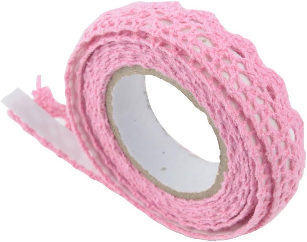 xinyiwei encaje cinta adhesiva adorno decorativo trenzado cinta – rosa: Amazon.es: Hogar