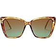 SOJOS Trendy Polarized Sunglasses For Women Retro Womens Oversized Square Cat Eye Sun Glasses UV Protection SJ2206