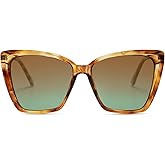 SOJOS Trendy Polarized Sunglasses For Women Retro Womens Oversized Square Cat Eye Sun Glasses UV Protection SJ2206