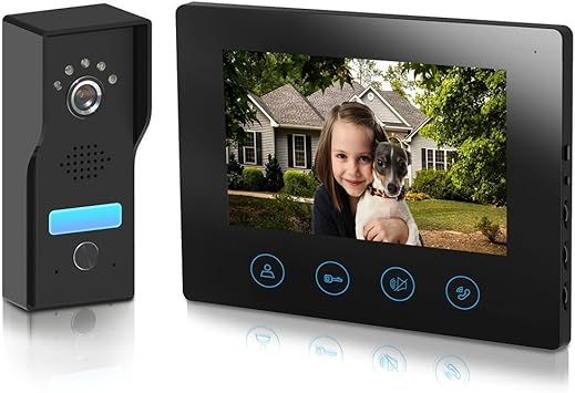 Video Doorbell 4 Wired Video Intercom 7inch Monitor Smart Video Door Phone Kit 1 Metal Camera 1 Monitor Night Vision Touch Button Screen No Wi Fi App By Metecsmart Black Amazon Co Uk Diy Tools