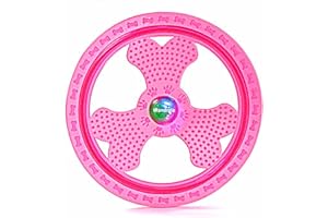 Wandrola Flying Disc Dog Sport Toy with Flashing LED Lights, Light Up Pet Disk for Ultimate Night Time Play, Pink