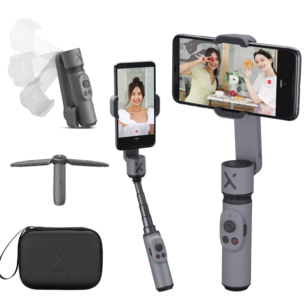 ZHIYUN Smooth X Smartphone Gimbal Stabilizer,Handheld Selfie Gimbal for iPhone 11/Samsung/Huawei Android,Extendable Mobile Phone Gimbal Stabilizer with New APP Video Editing for YouTube Vlogging