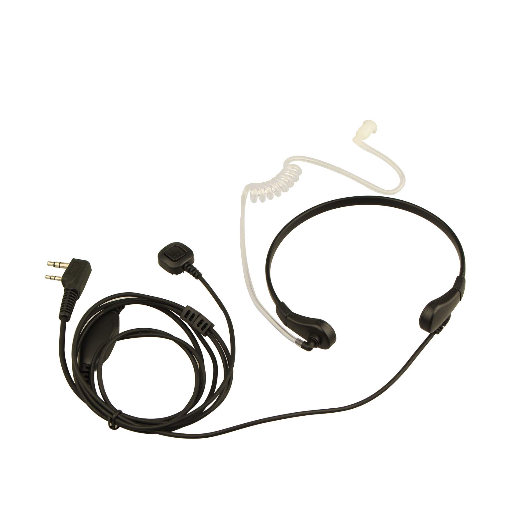 Jopto Walkie Talkie Earpiece 2 Pin Throat MIC Covert Handsfree Throat Acoustic Tube Headset Finger PTT Interphone Compatible with 2 Way Radio RT24 RT27 RT22 RT28 RT617 RT618 RT619 Kenwood WOUXUNUK