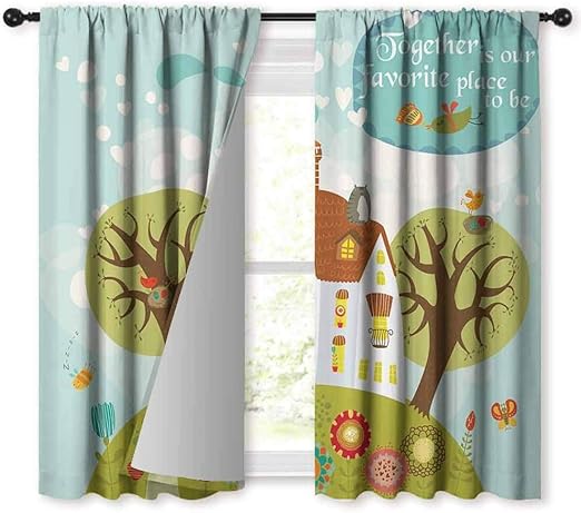 Amazon Com Gabriesl Blackout Curtains For Living Room Home Curtain Multifunctional Power Off Curtain 72 X45 Olive Green Turquoise Brown White Redset Of 2 Panels Home Kitchen