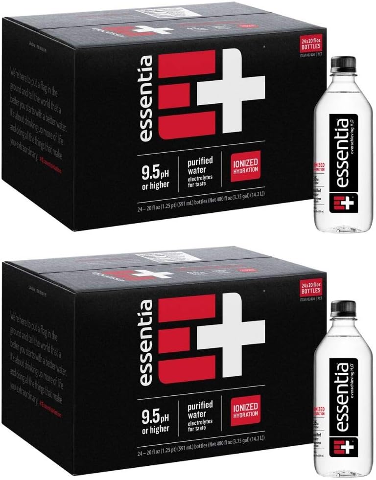 Essentia Enhanced Drinking Water, 20 Ounce (Pack of 24) (2 Pack, 20 Ounce)