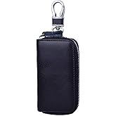 Men Leather Zip Around 6 Hook Key Case Car Key Holder Wallet