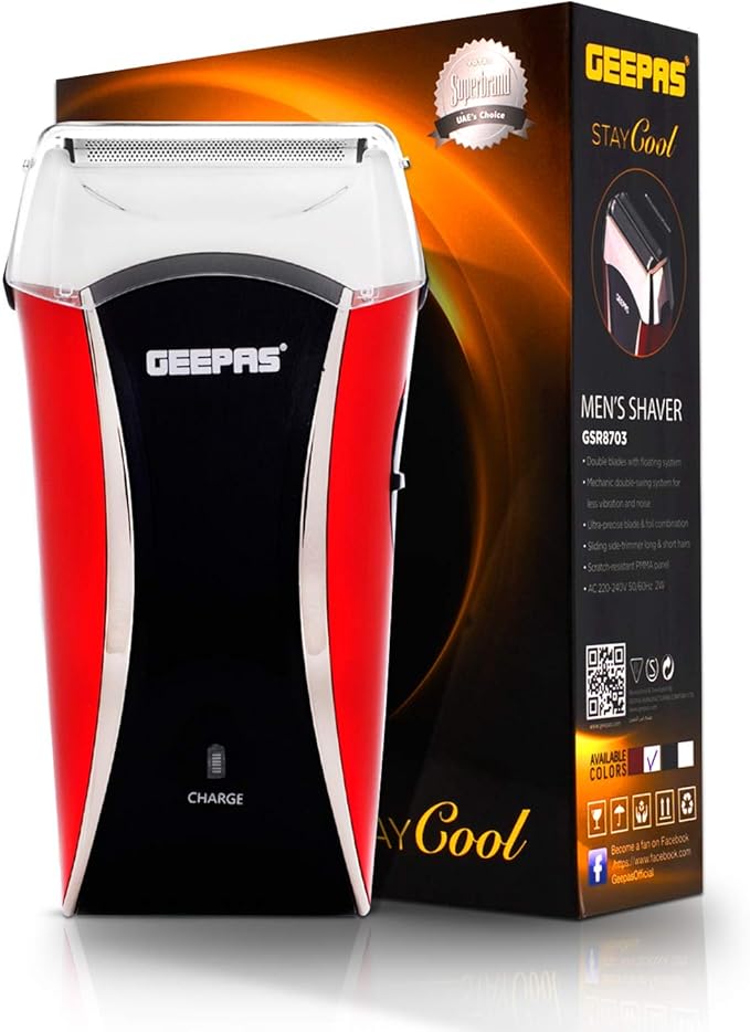 Geepas Mini Travel Foil Shaver Men’s Shaving Rechargeable Washable