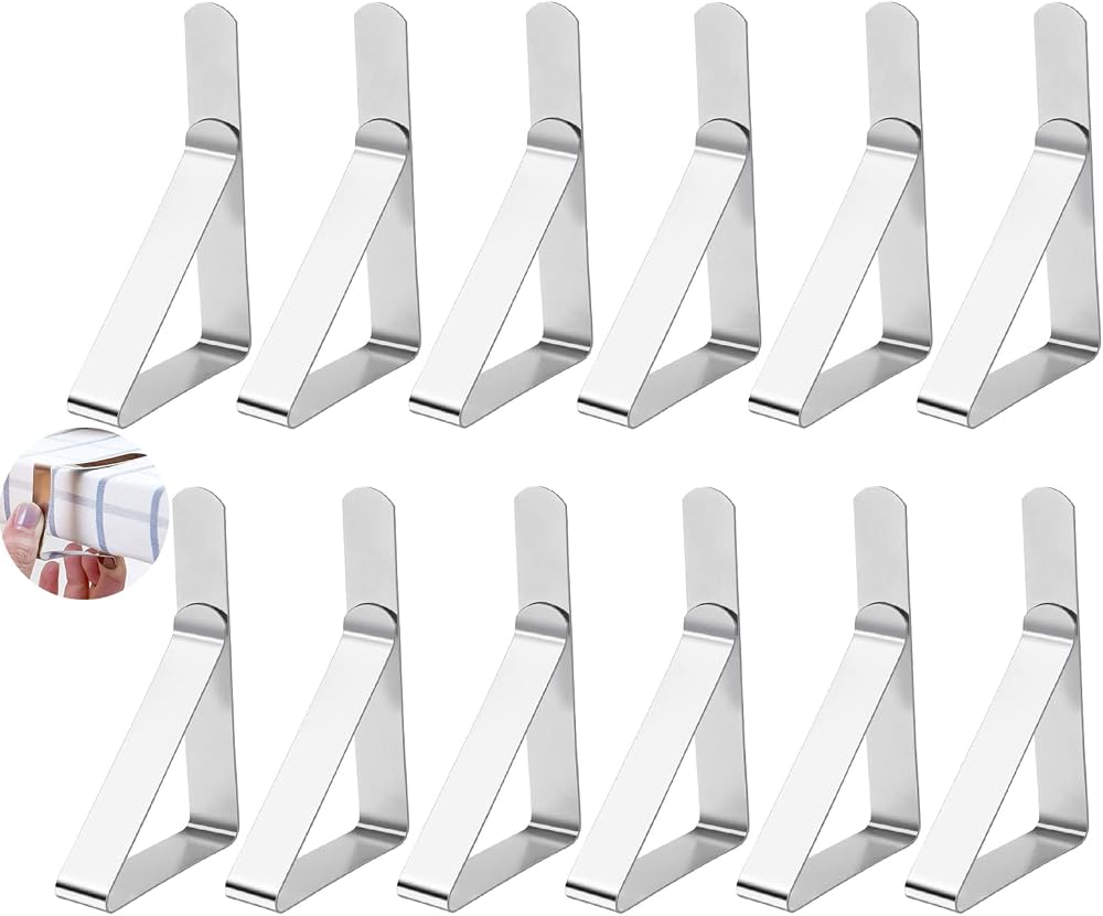Moseem Table Cloth Clips 12 Pack Stainless Steel Table Clip Car Clips