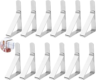 Moseem Table Cloth Clips 12 Pack Stainless Steel Table Clip Car Clips
