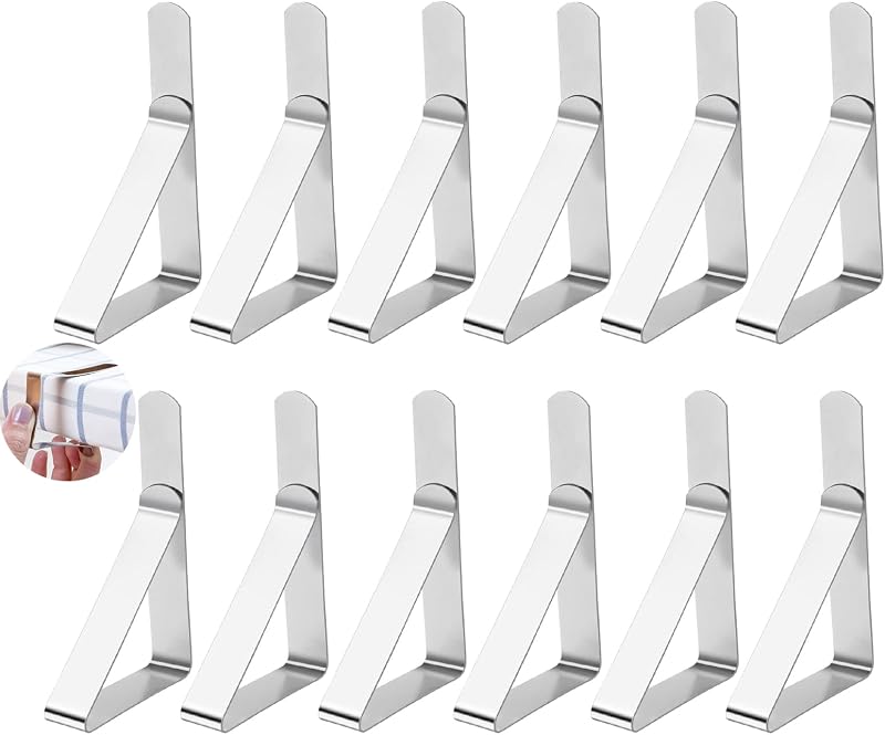 Moseem Table Cloth Clips 12 Pack Stainless Steel Table Clip Car Clips