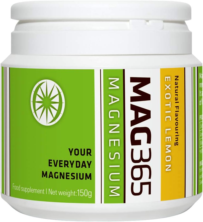 MAG365 Magnesium with Exotic Lemon Food Supplement, 150 g, 150 g (Pack of 1)