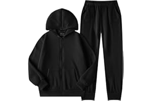 QTWW INC Girls Boys 2 Piece Tracksuit Athletic Sweatsuits Sets Zipper Sweatshirt and Jogger Sweatpants Clothing Sets for Kids
