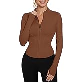LUYAA Women's Workout Jacket Lightweight Zip Up Yoga Jacket Cropped Athletic Slim Fit Tops