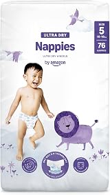 By Amazon Ultra Dry Nappies Size 5 10-16 kg 76 Nappies Channels