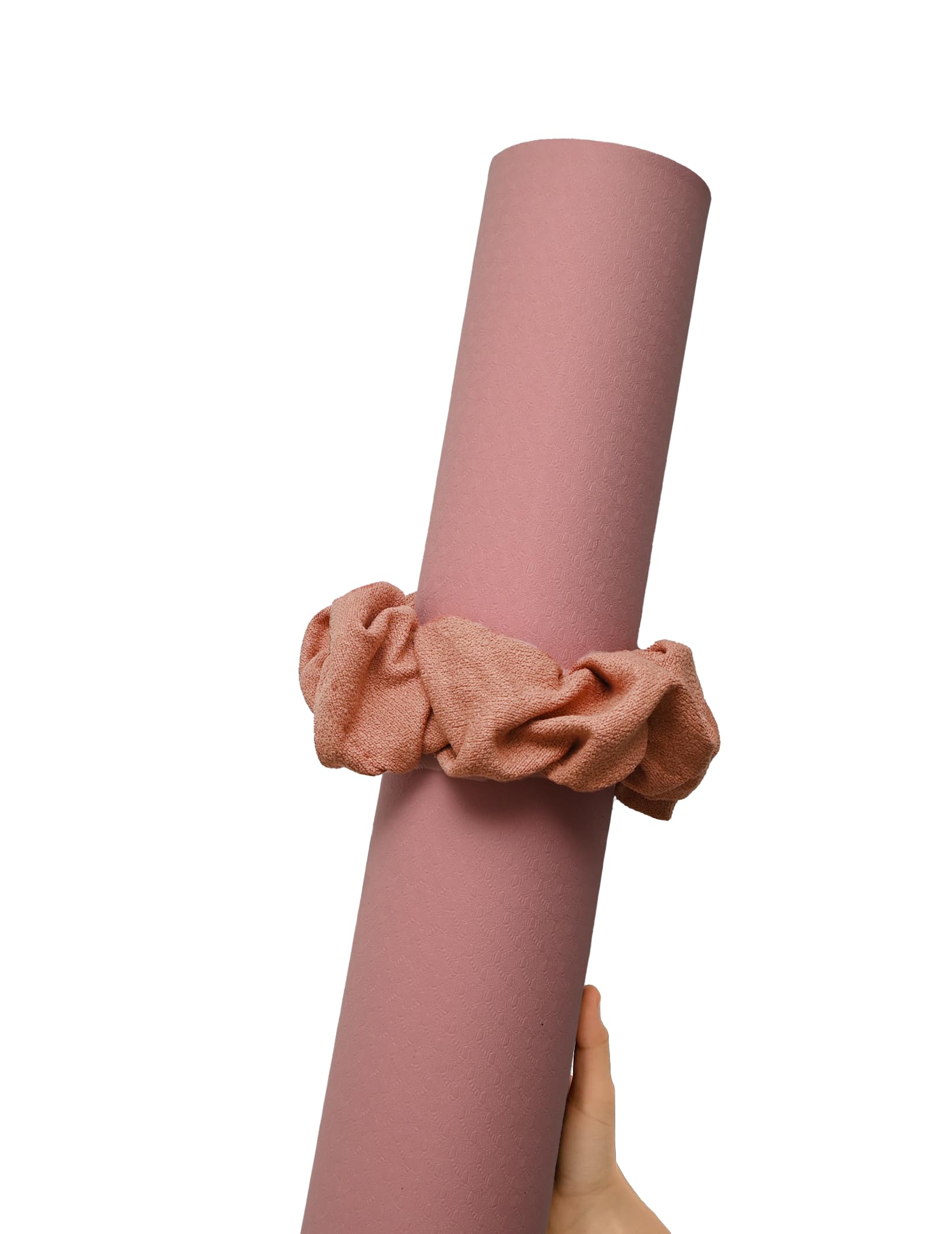 Photo 1 of Yoga Mat Scrunchie - Holds Your Yoga Mat in Style - Durable & Luxurious Fabric - Fits All Standard Yoga Mats Pink