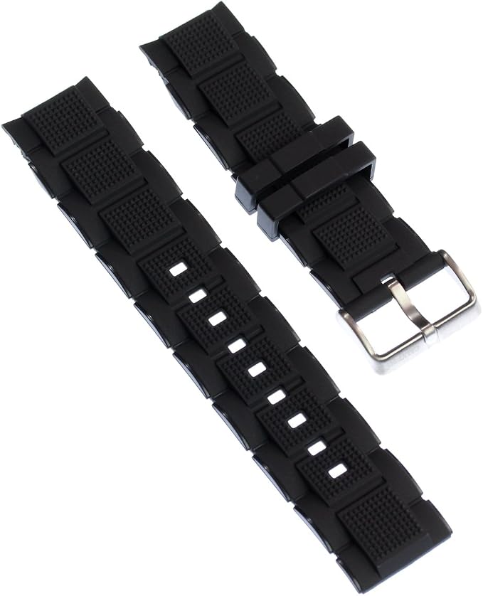Bracelet Montre ROCHET Polyuréthane Noir - Largeur 20mm, Longueur 26cm