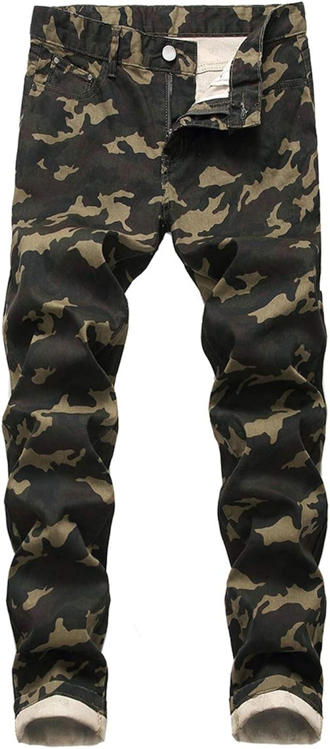 mens camo biker jeans