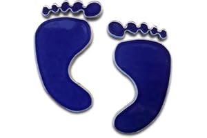 BUBBACARE Aquatic Custom Tile Porcelain Swimming Pool Mosaic Foot Prints (6"- Cobalt Blue)