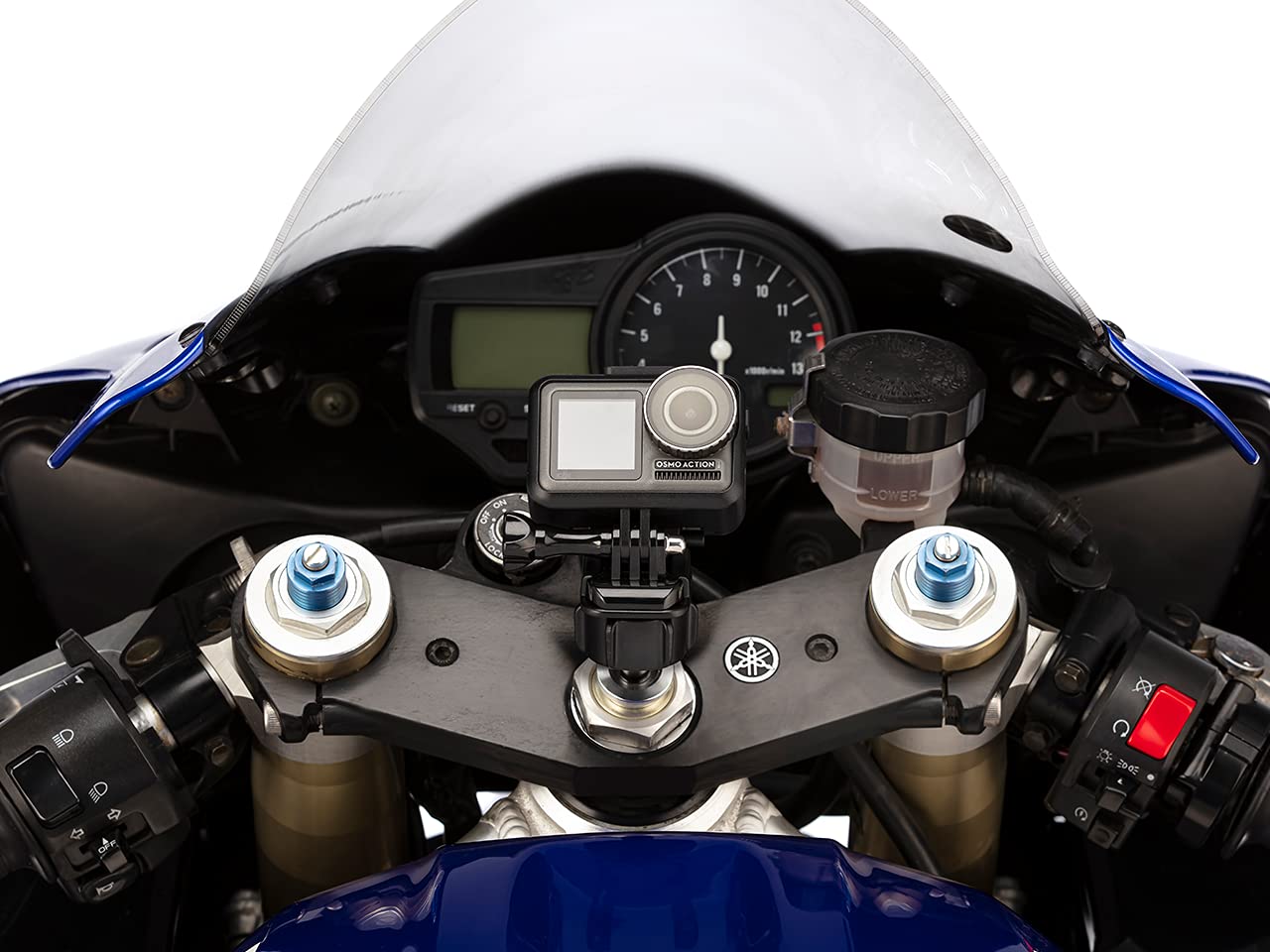 Ultimateaddons Motorcycle Sports Bike Stem Mount Compatible with GoPro Action Camera with Railing Adapter - 25mm 1 inch Ball Head