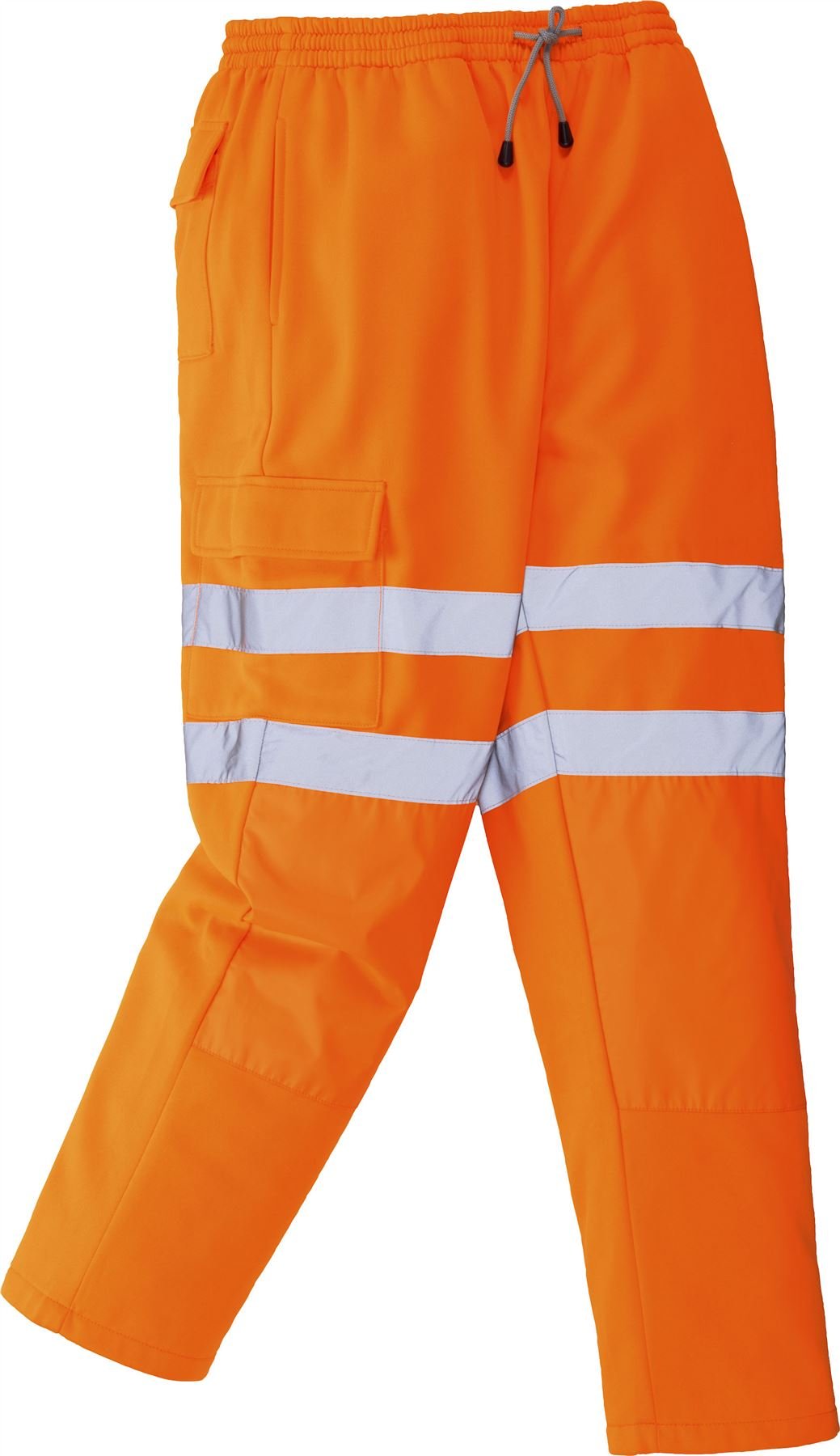 Portwest RT48 Men's Hi Vis Three Band Work Joggers - Reflective High Viz Outdoor Safety Workwear Jogging Bottoms, Orange, M