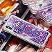 iPhone X Case, AS-Zeke Liquid Quicksand Bling Sparkle Design Crystal Clear Transparent Soft Flexible TPU Redouble Shockproof Full Protective Cover for iPhone X - Campanula Purple