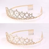 Leixi Queen Sash & Rhinestone Tiara Kit Gold Birthday Gift Set view 7