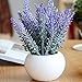 4Pcs Artificial Flocked Lavender Bouquet in Purple Flowers Arrangements Bridal Home DIY Floor Garden Office Wedding Decor