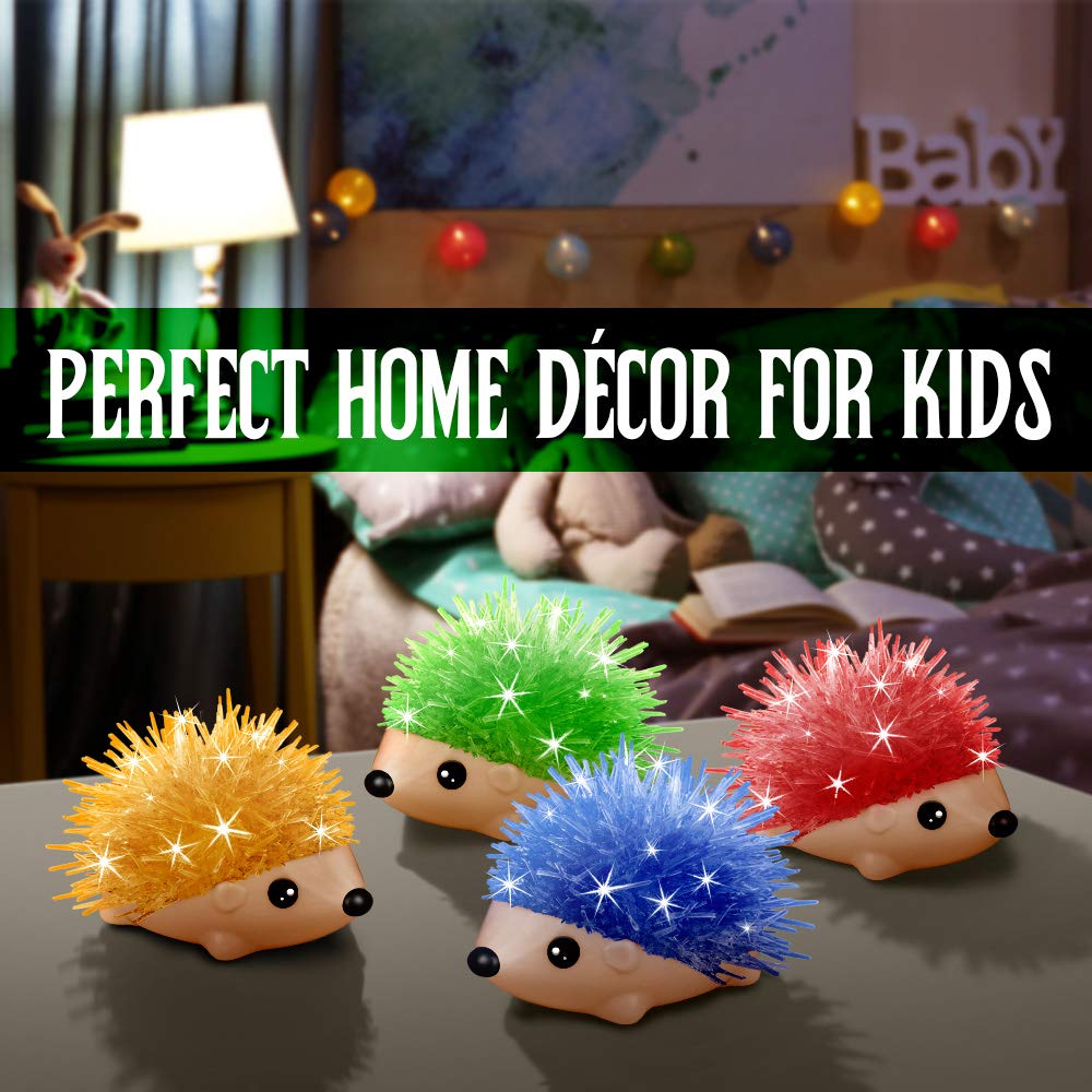 XXTOYS Crystal Growing Kit for Kids - 4 Vibrant Colored Hedgehog to Grow - Science Kits for Kids Age 6-8, Toys for Boys Age 8-12, Great Gifts Idea for 9 Year Old Girls, STEM Projects